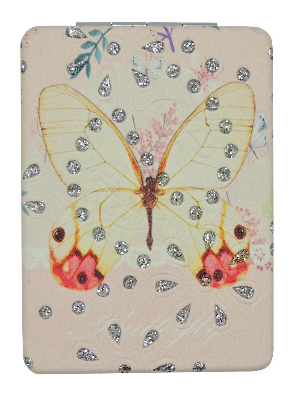 Rectangular Butterfly-Patterned Compact Mirror (1 mirror) - Picture 5 of 7